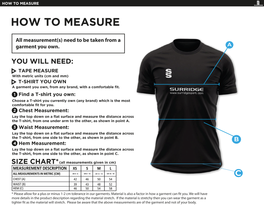 PENKRIDGE MIDDLE SCHOOL Women's Dual Games Shirt : Navy - Size Guide