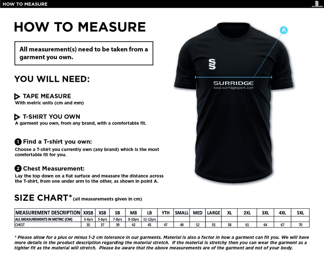 PENKRIDGE MIDDLE SCHOOL Dual Games Shirt : Navy - Size Guide
