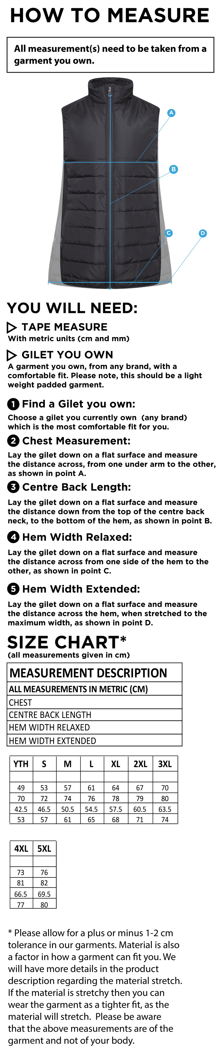 PENKRIDGE MIDDLE SCHOOL Padded Bodywarmer : Navy - Size Guide
