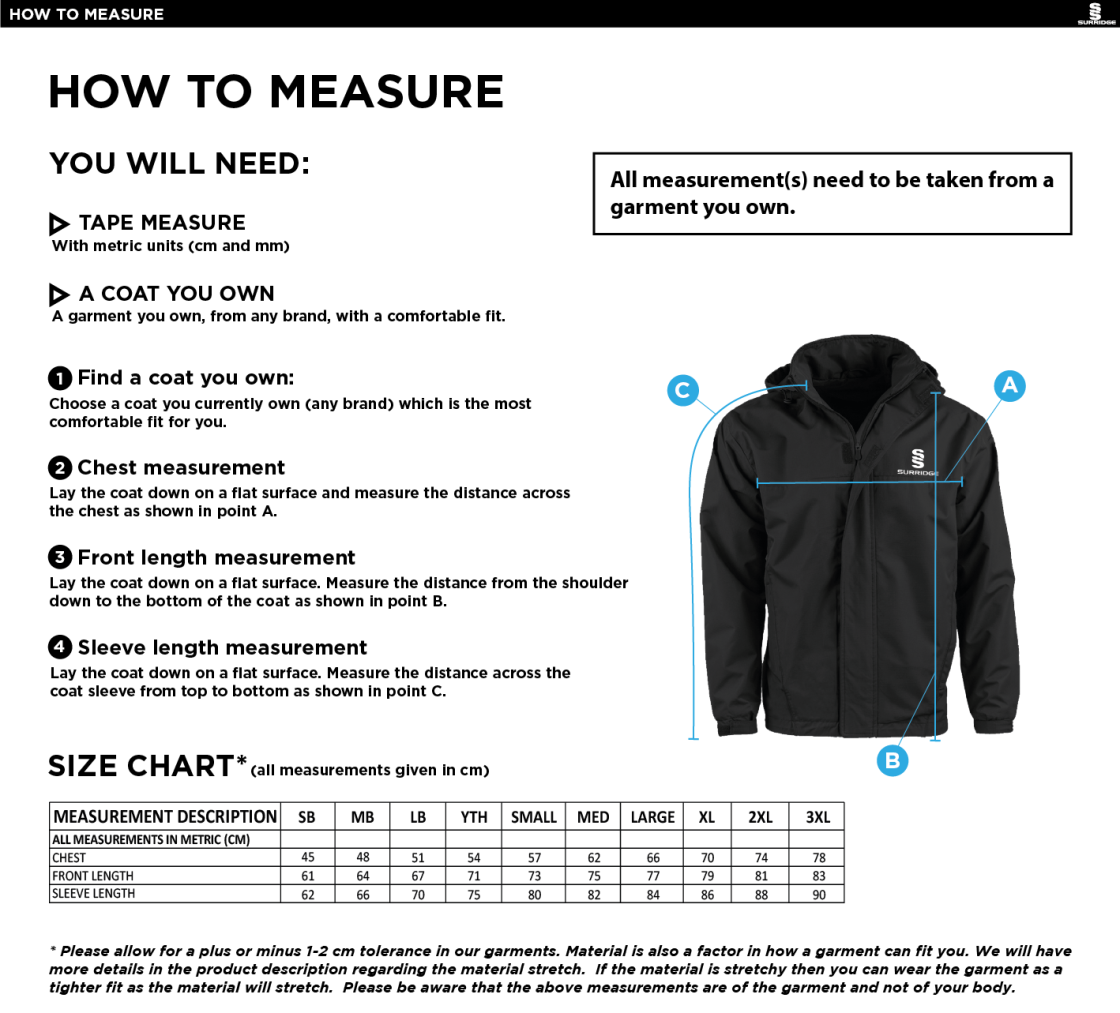 PENKRIDGE MIDDLE SCHOOL Dual Fleece Lined Jacket : Navy - Size Guide